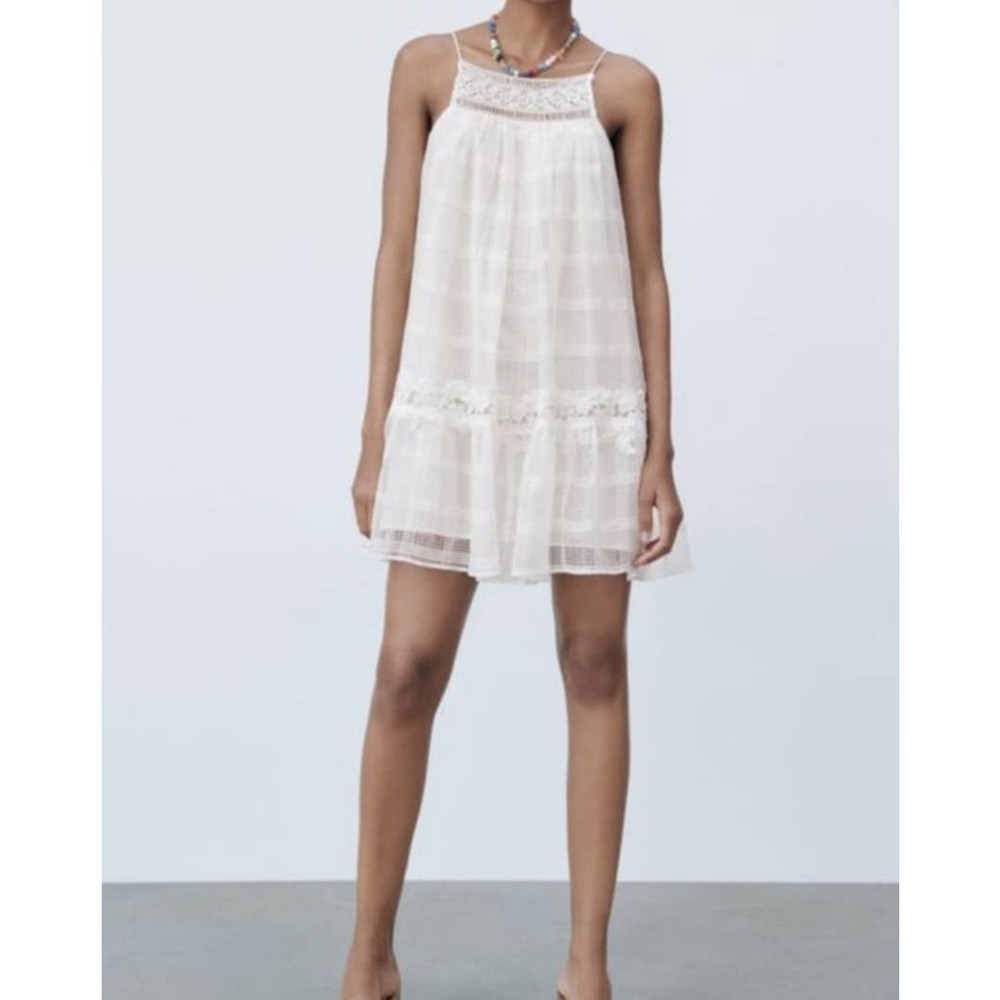 Zara White Lace Babydoll Dress | Size XXL - NWT